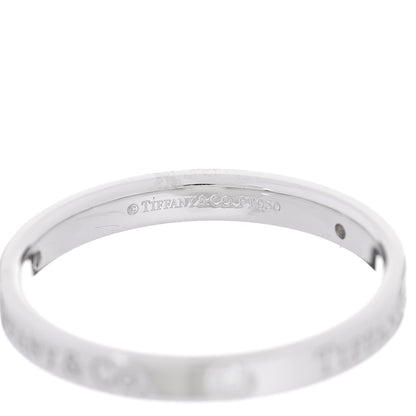Tiffany Platinum Diamond Logo Band Ring 63 10.5 4 of 4