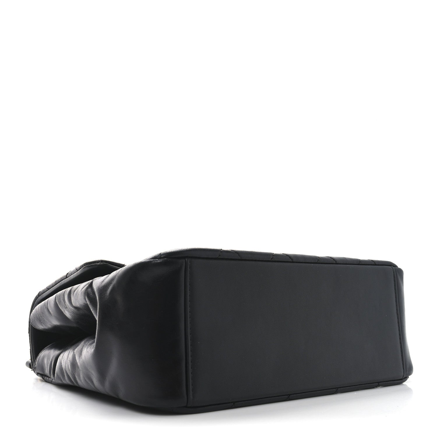 Chanel Glazed Calfskin Quilted Medium Gold Bar Top Handle Flap Black 4 of 10