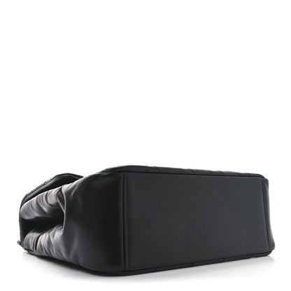 Chanel Glazed Calfskin Quilted Medium Gold Bar Top Handle Flap Black 4 of 10
