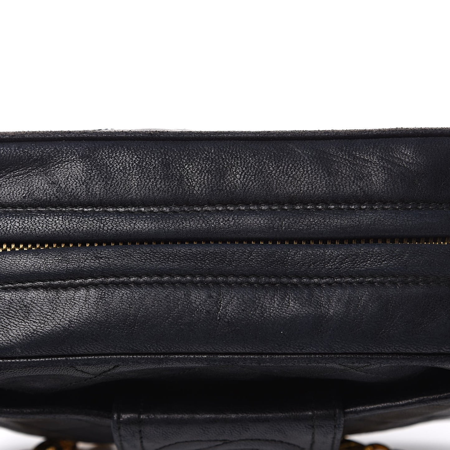 Lambskin Quilted Tassel Camera Case Black