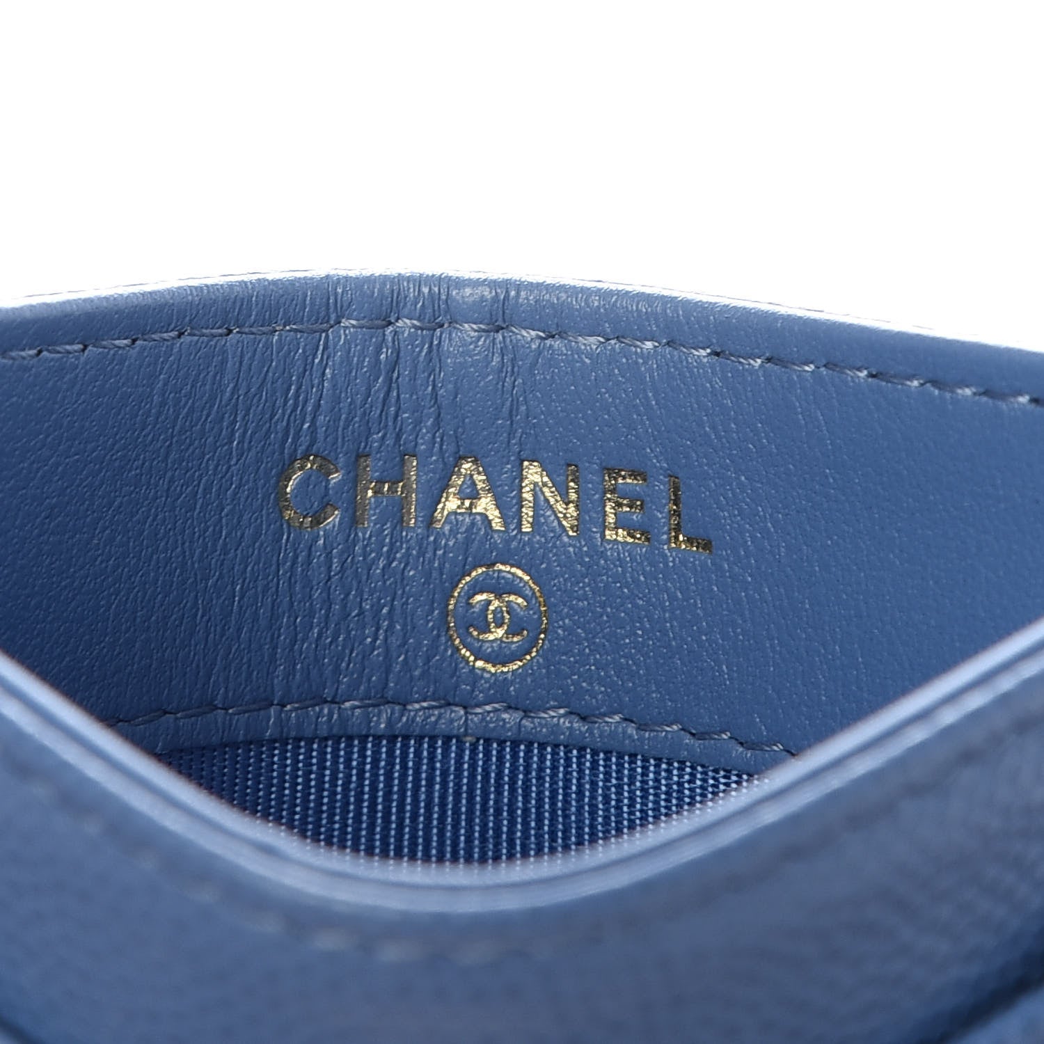 Chanel Caviar Quilted Card Holder Blue 6 of 9
