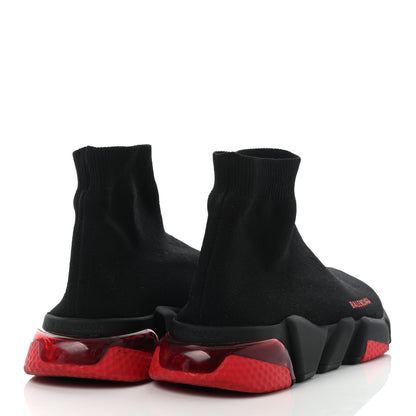 Balenciaga Neoprene Knit Mens Speed Clear Sole Sneakers 42 Black Red 4 of 14