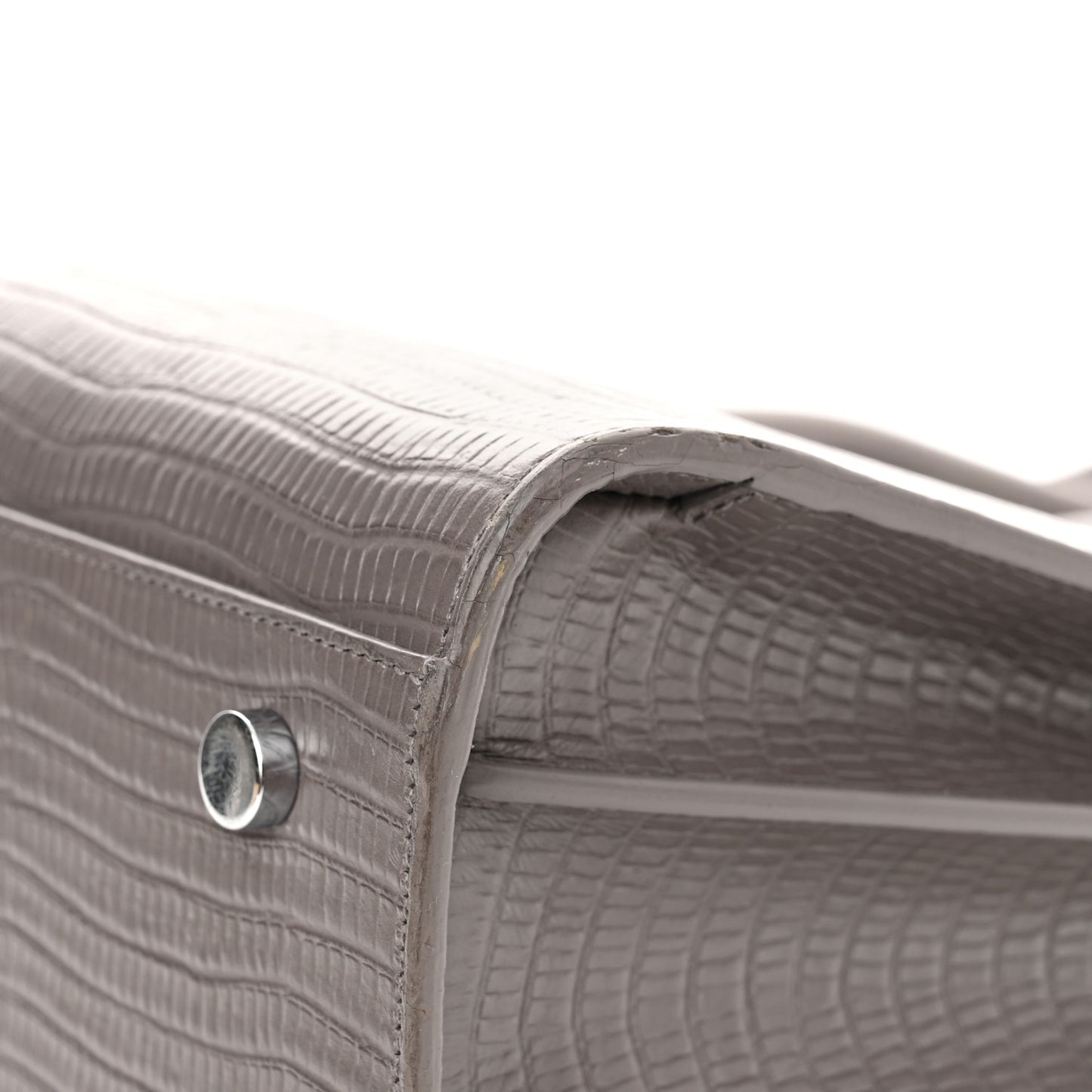 Lizard Calfskin Embossed Small Sac De Jour Fog