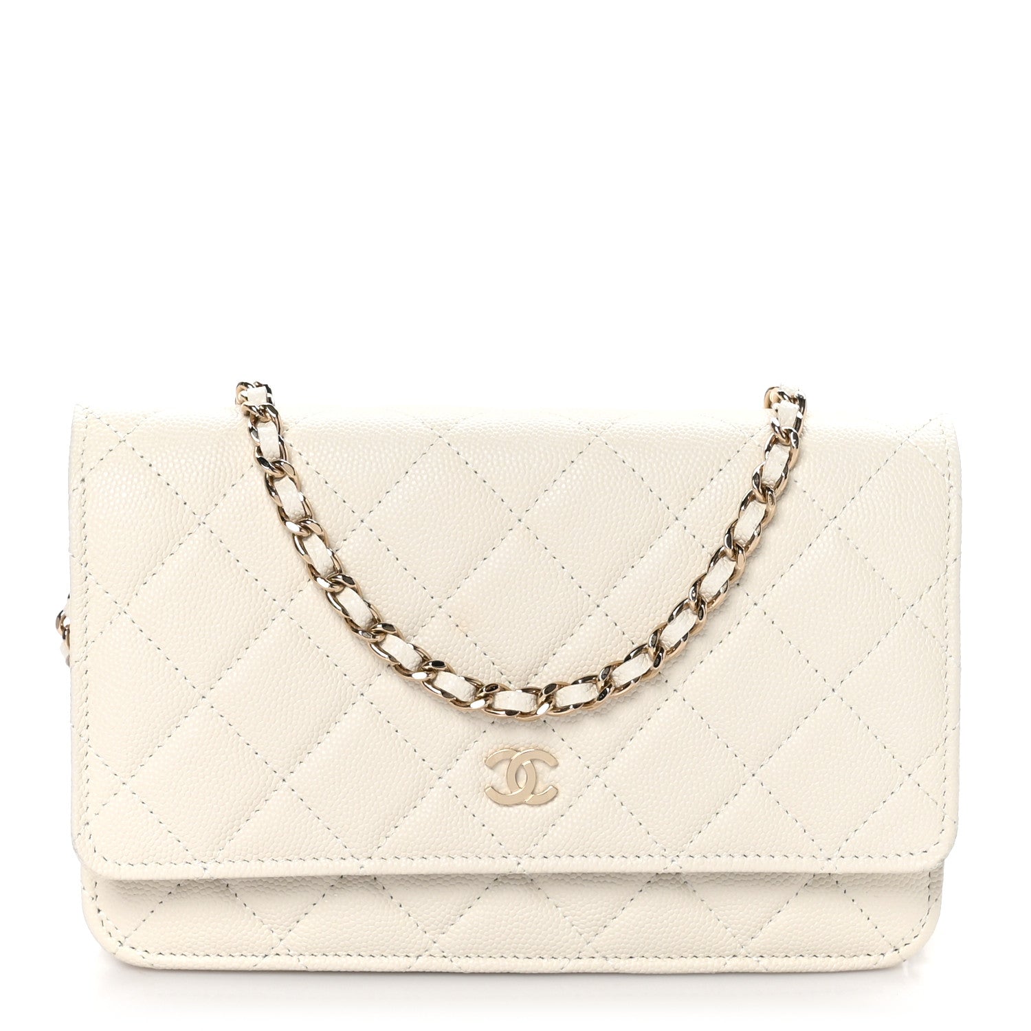 Chanel Caviar Quilted Wallet On Chain WOC White 1 of 11
