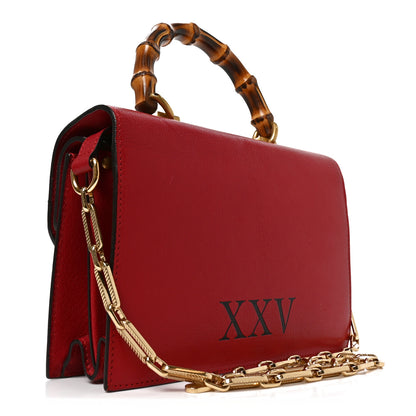 Gucci Calfskin Snakeskin Studded Small Ottilia Top Handle Bag Hibiscus Red 3 of 10