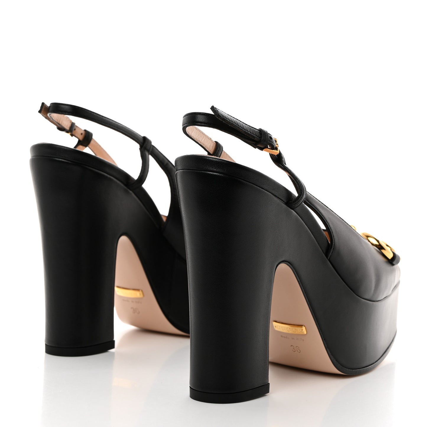 Nappa Horsebit Platform 35/120mm Slingback Pumps 36 Black