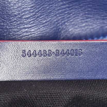Alexander McQueen Calfskin Small Skull Padlock Zip Around Tote Blue Red 8 of 8