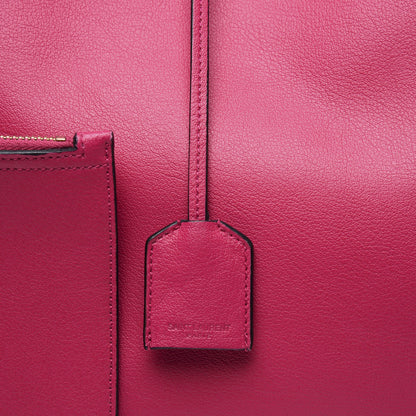 Saint Laurent Calfskin Large Shopping Tote Fuchsia 11 of 12