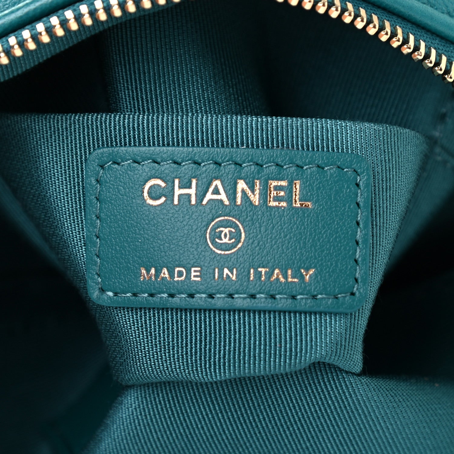 Chanel Goatskin Quilted Small Chanel 19 Pouch Turquoise 6 of 7