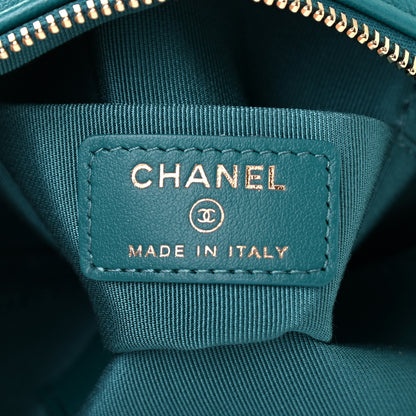 Chanel Goatskin Quilted Small Chanel 19 Pouch Turquoise 6 of 7