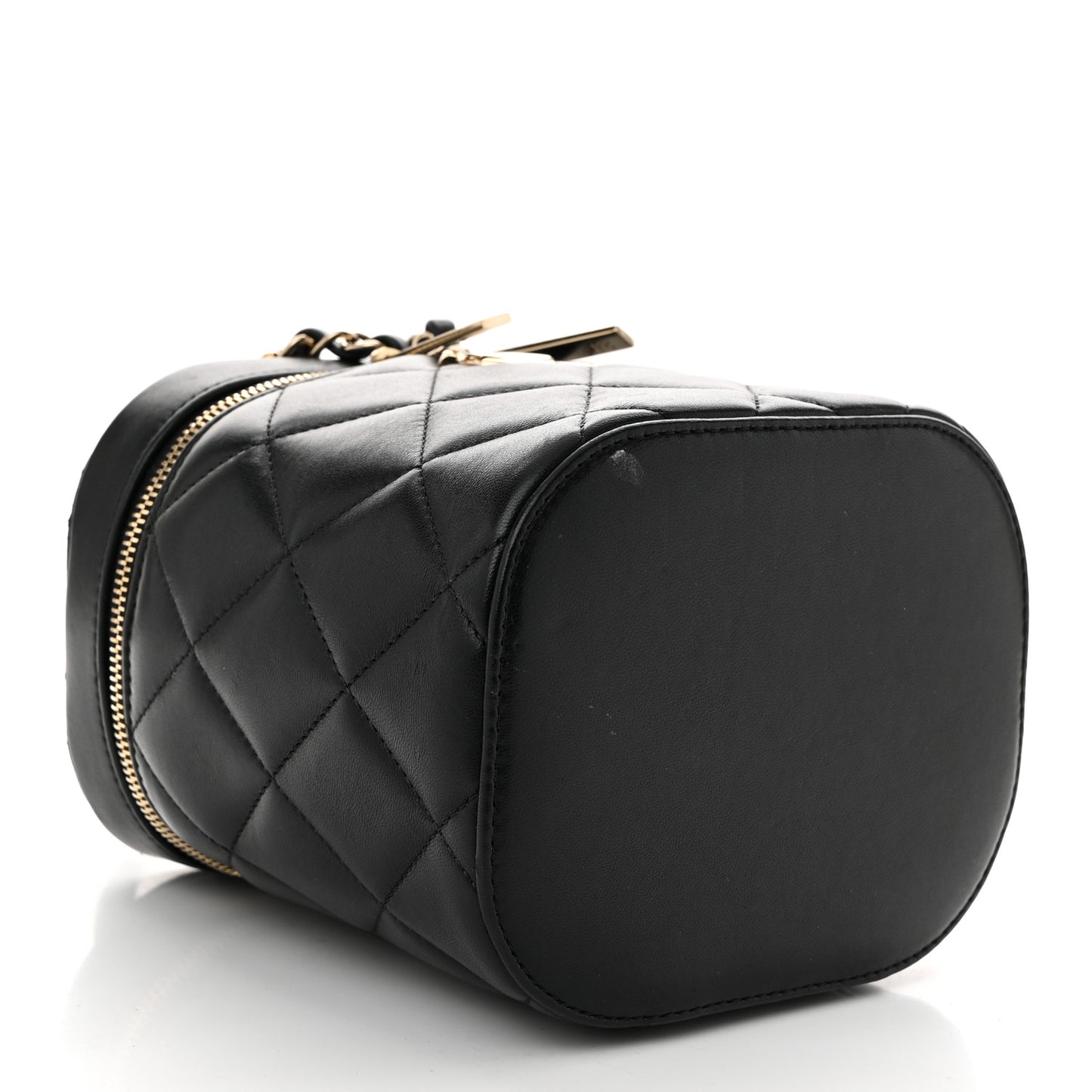 Lambskin Quilted Trendy Vanity Case Black