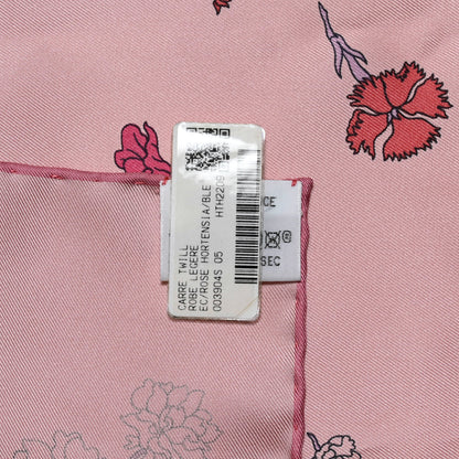 Hermes Silk Twill Robe Legere Scarf 90 Rose Hortensia Bleu 6 of 6