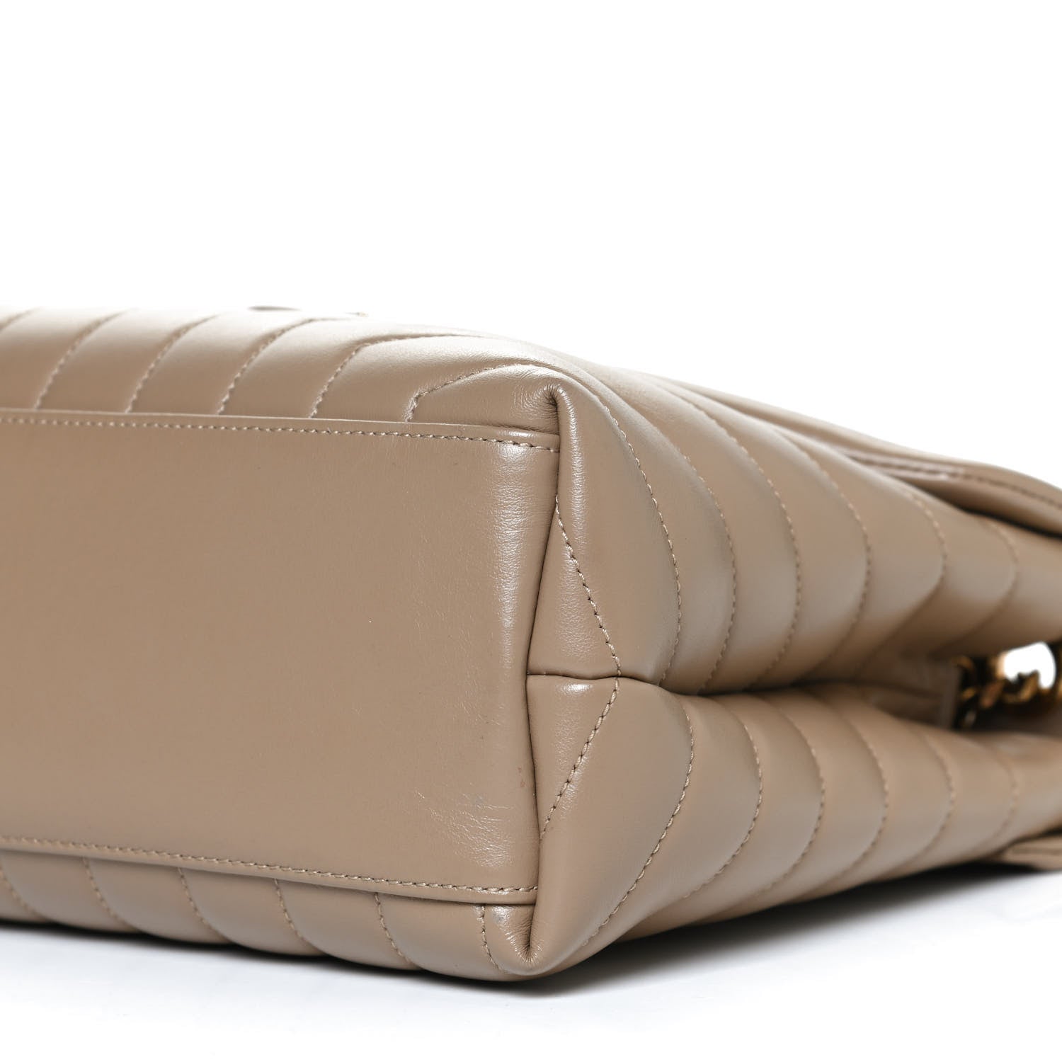 Saint Laurent Calfskin Y Quilted Monogram Medium Loulou Chain Satchel Dark Latte 11 of 13