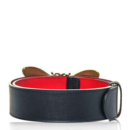 Gucci Calfskin Queen Margaret Bee Belt 85 34 Black 2 of 3