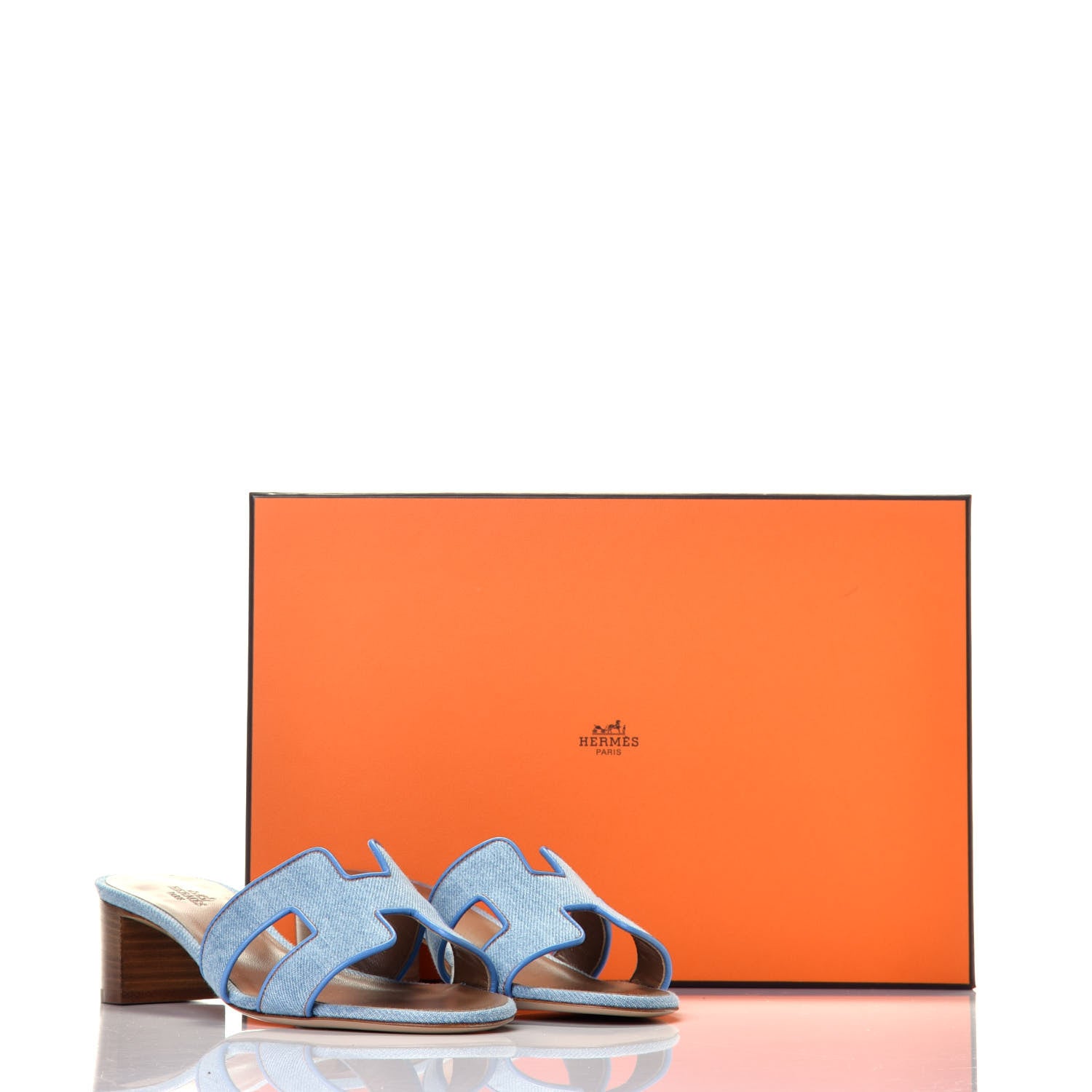 Hermes Denim Oasis Sandals 36 Bleu Clair 9 of 9