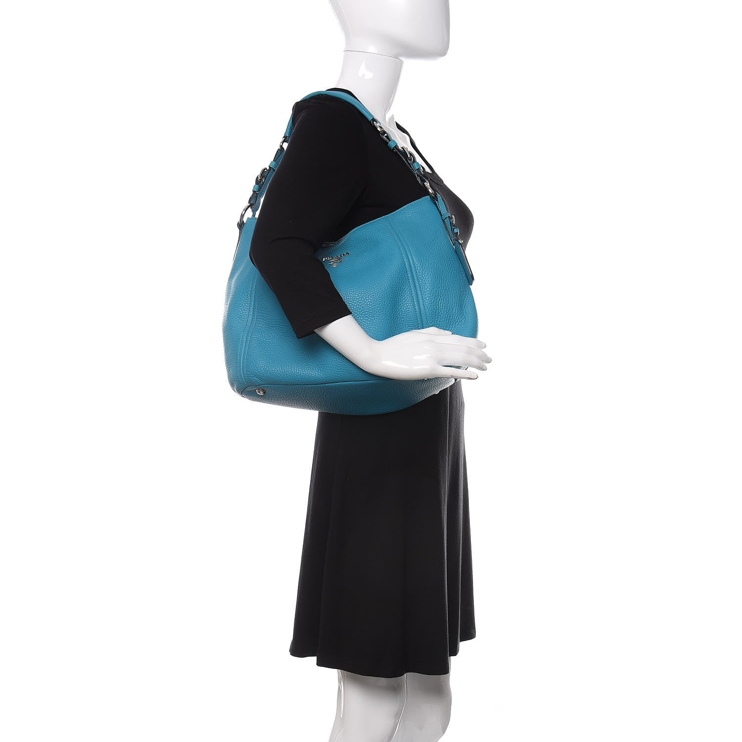 Prada Vitello Phenix Hobo Turchese 2 of 9