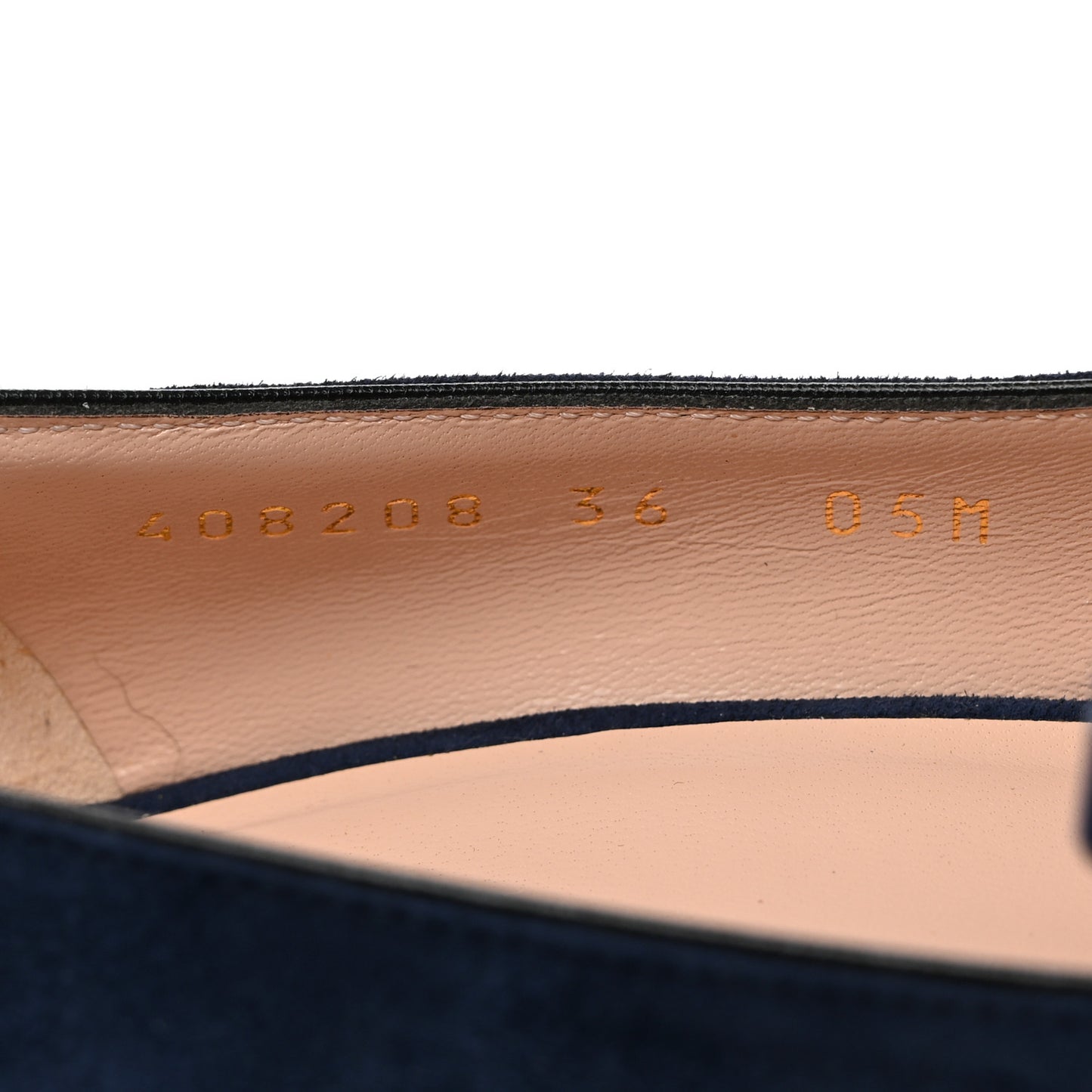 Kid Scamosciato GG Marmont Fringe 50mm Loafer Pumps 36 Blue Ink