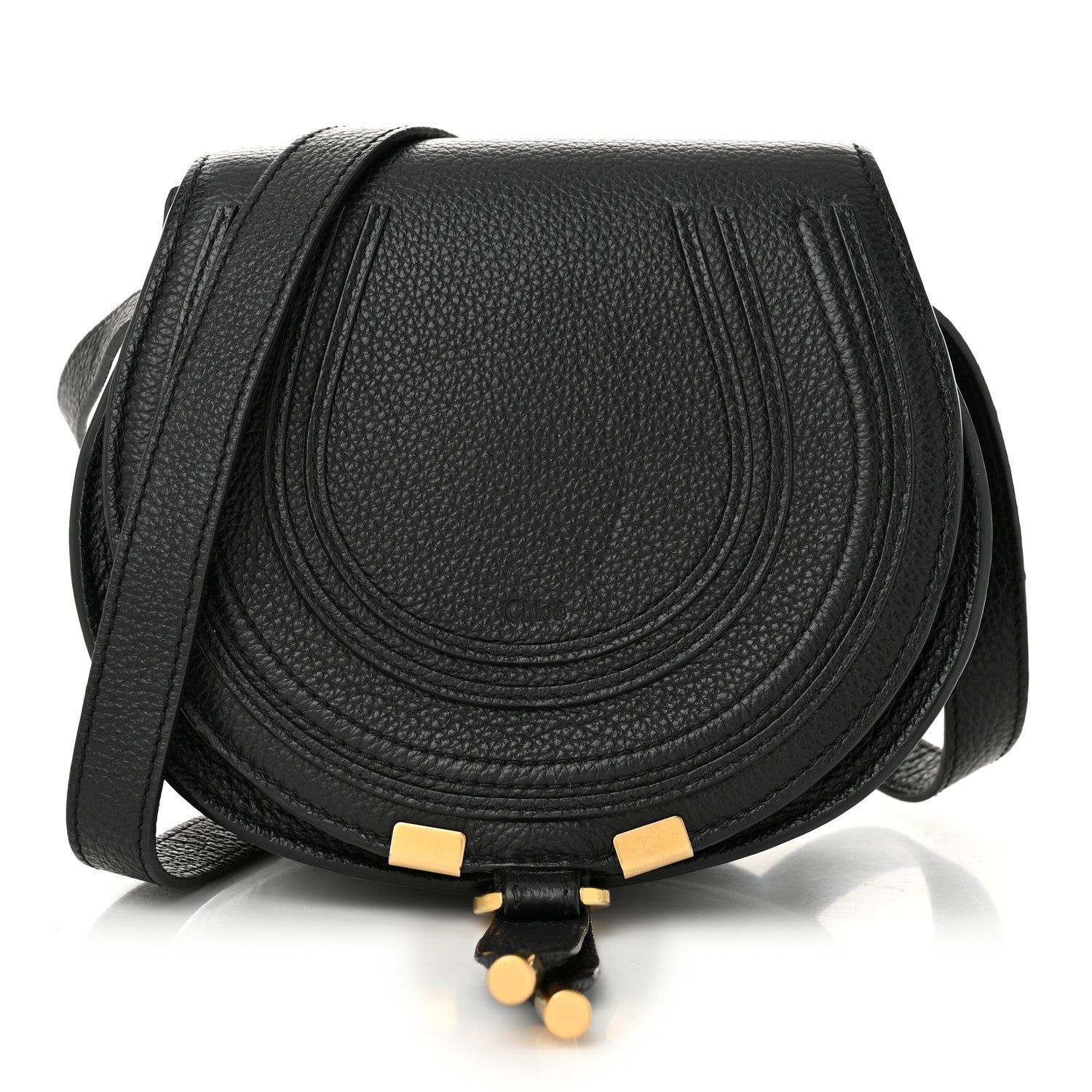 Chloe Grained Calfskin Small Marcie Saddle Bag Black 1 of 10