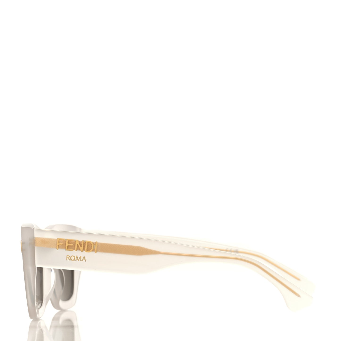 Acetate Fendi Roma Square Sunglasses FE40100I White