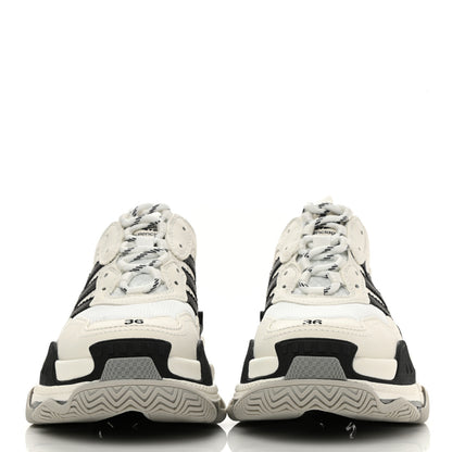 Balenciaga X ADIDAS Fabric Mesh Womens Triple S Sneakers 36 White Black Light Grey Grey 2 of 8