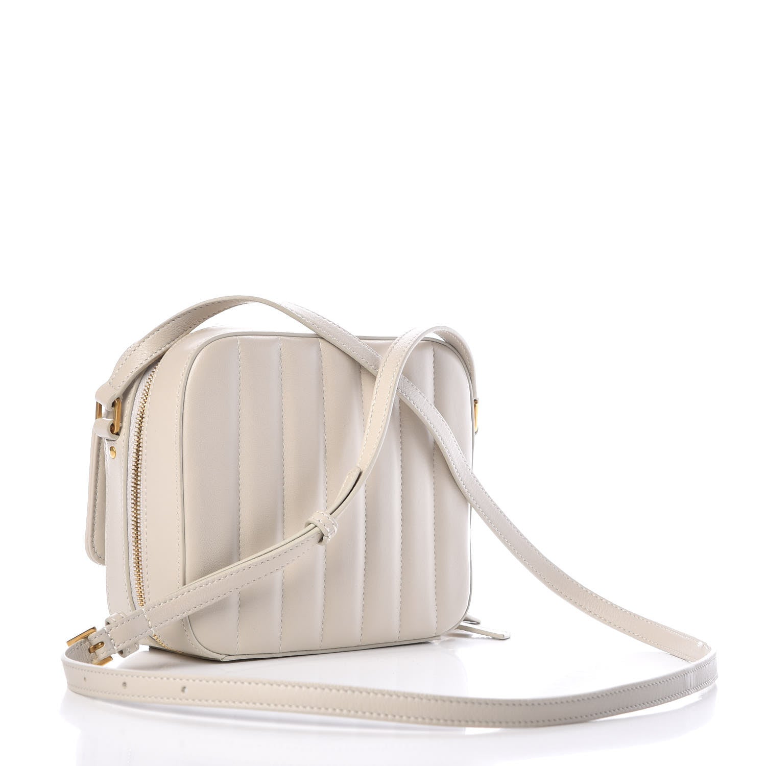 Saint Laurent Lambskin Matelasse Monogram Vicky Camera Bag White 3 of 8