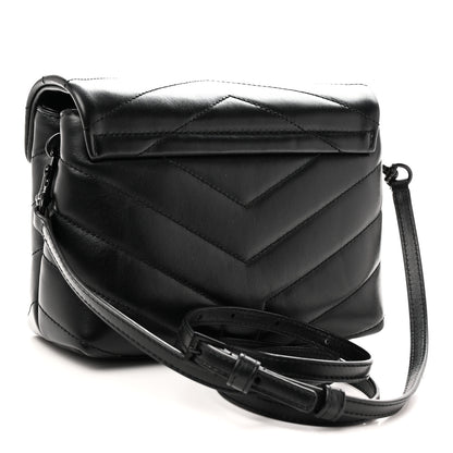 Saint Laurent Calfskin Y Quilted Monogram Monochrome Toy Loulou Crossbody Bag Black Black 3 of 11