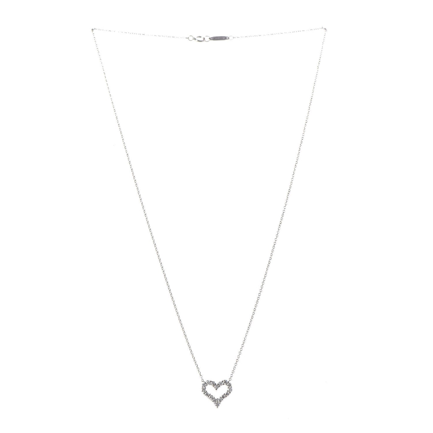 Platinum Diamond Mini Heart Pendant Necklace