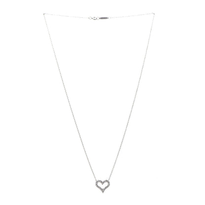 Tiffany Platinum Diamond Mini Heart Pendant Necklace 3 of 6