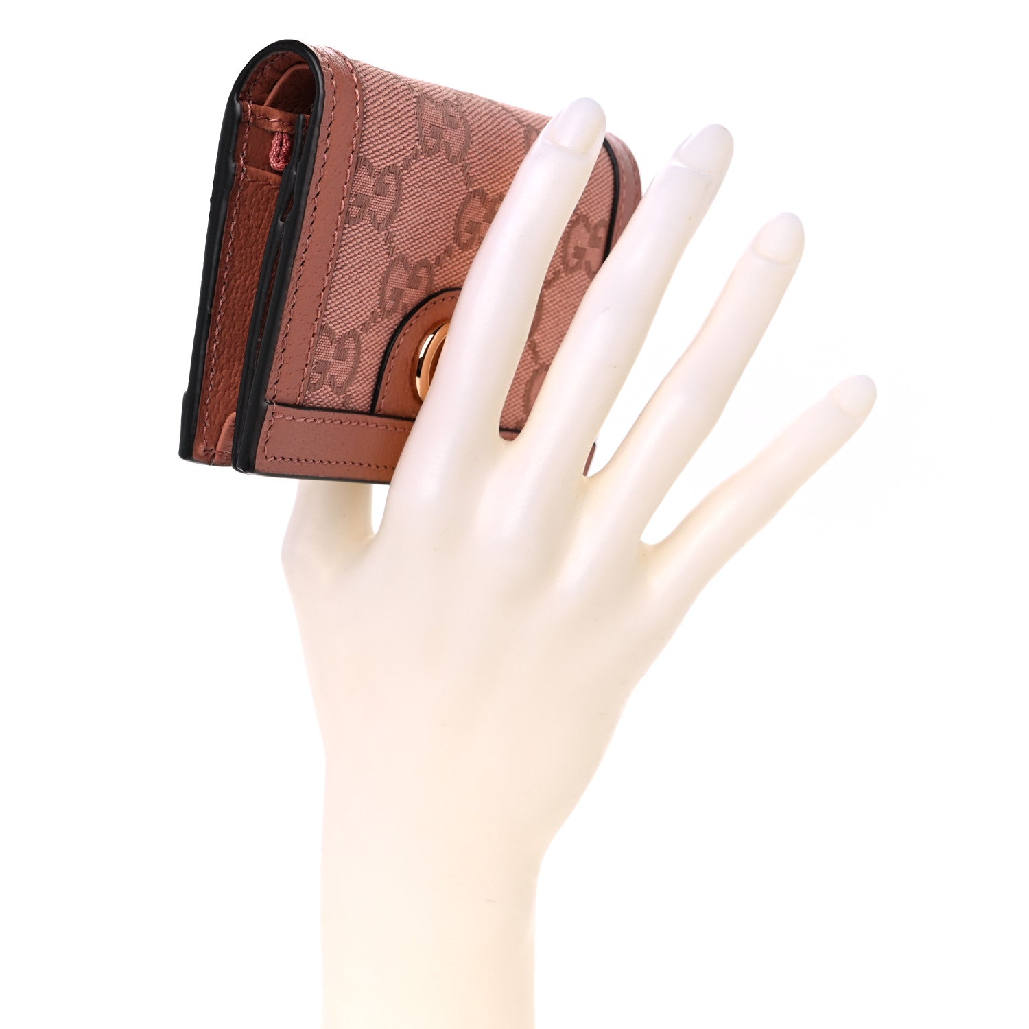 Gucci Monogram Textured Dollar Calfskin Card Case Cloche Rose Pink 2 of 10