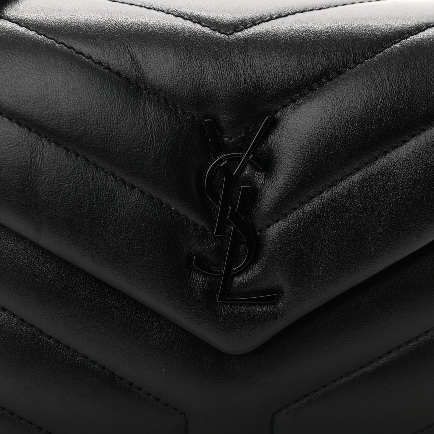 Calfskin Y Quilted Monogram Toy Loulou Crossbody Bag Black