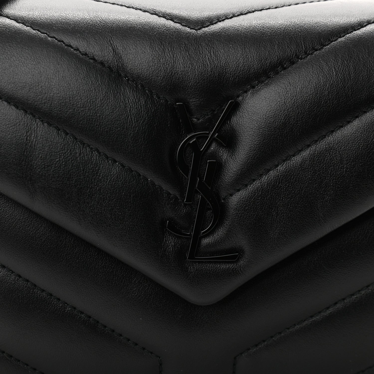 Saint Laurent Calfskin Y Quilted Monogram Toy Loulou Crossbody Bag Black 7 of 10