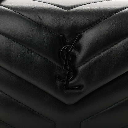 Saint Laurent Calfskin Y Quilted Monogram Toy Loulou Crossbody Bag Black 7 of 10