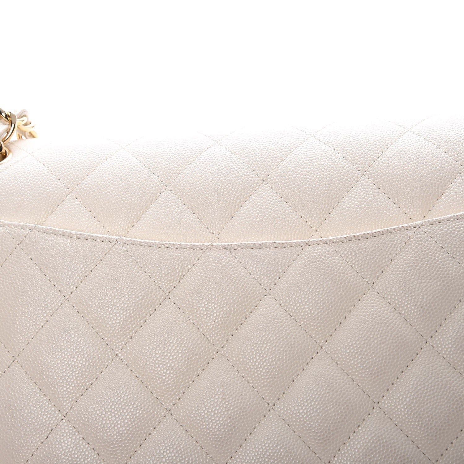 Chanel Caviar Quilted Jumbo Double Flap White 14 of 14