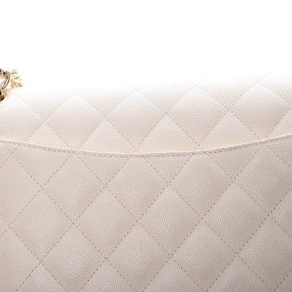 Chanel Caviar Quilted Jumbo Double Flap White 14 of 14