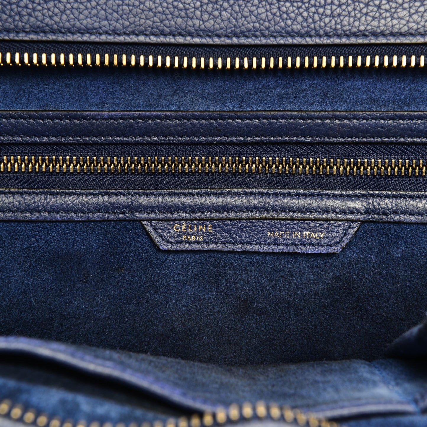 Drummed Calfskin Mini Luggage Indigo