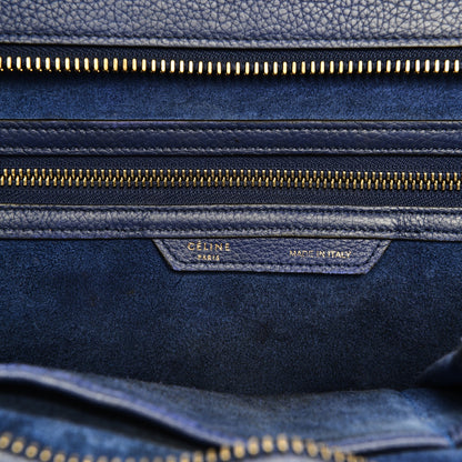 Celine Drummed Calfskin Mini Luggage Indigo 6 of 13
