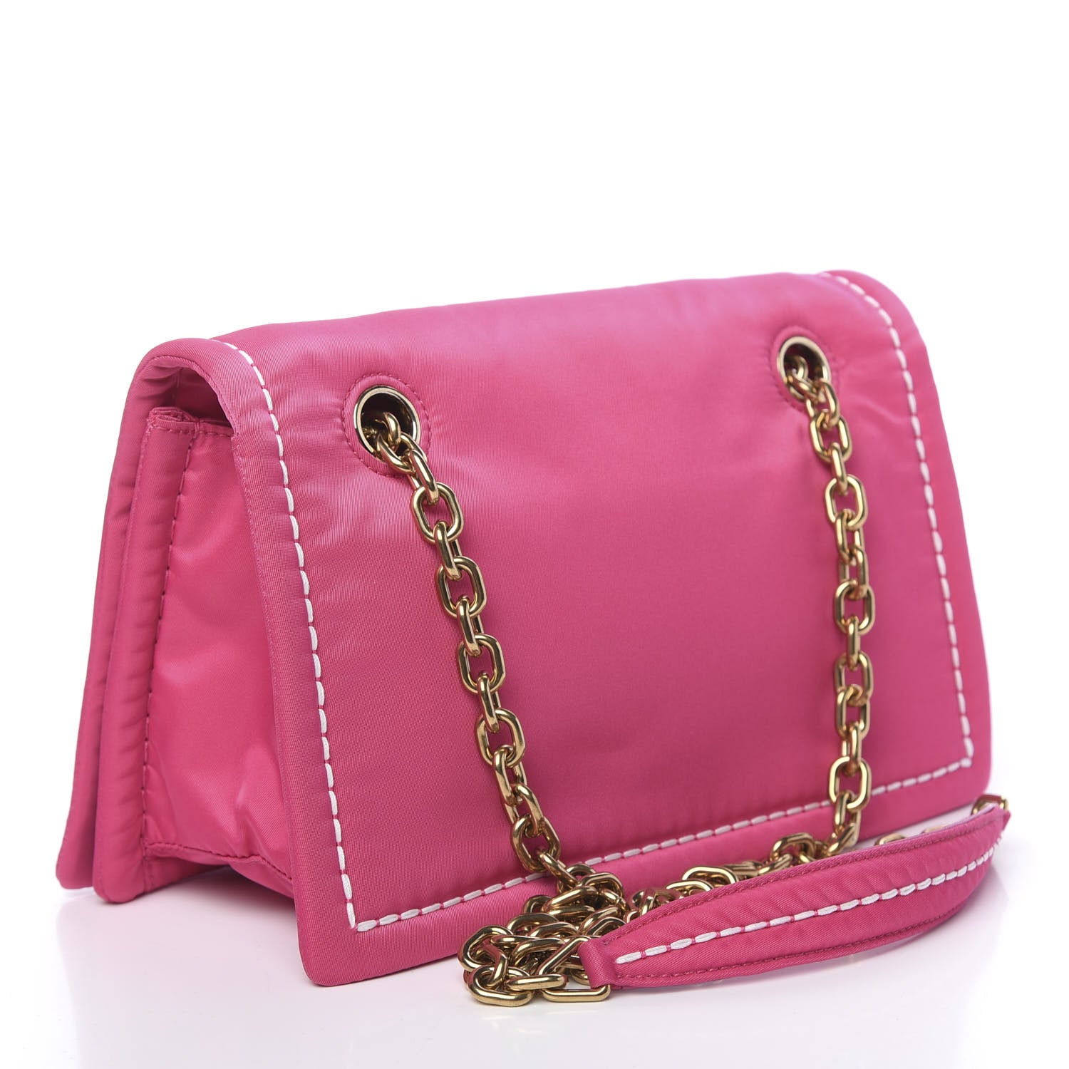 Prada Nylon Tessuto Chain Shoulder Bag Fuxia 3 of 9