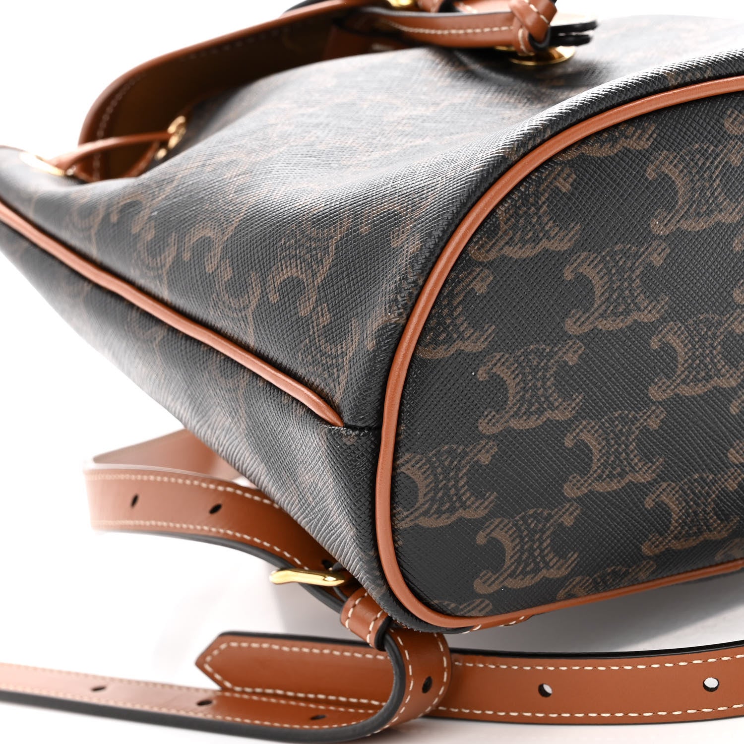 Celine Triomphe Canvas Calfskin Mini Folco Backpack Tan 9 of 9