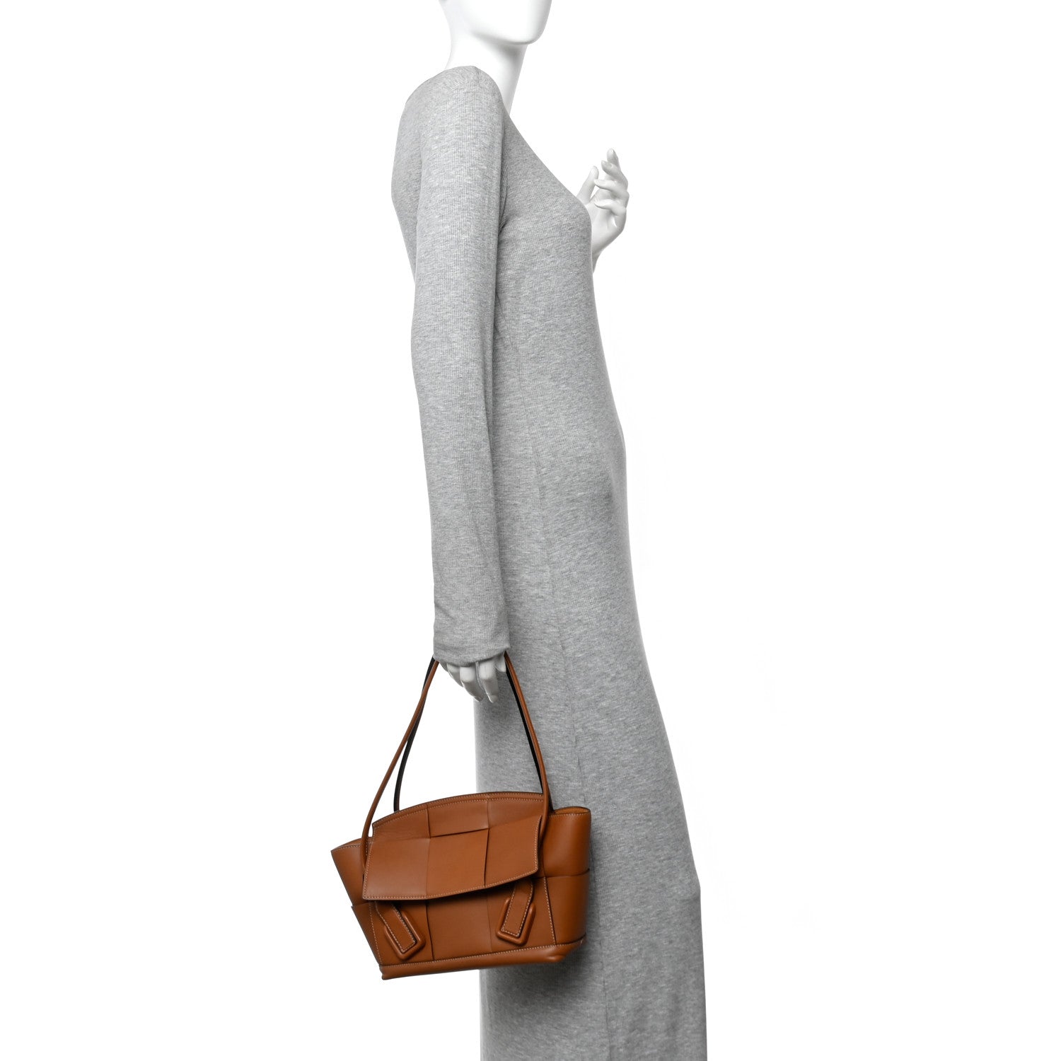 Bottega Veneta French Calfskin Maxi Intrecciato Small Arco Wood 2 of 14