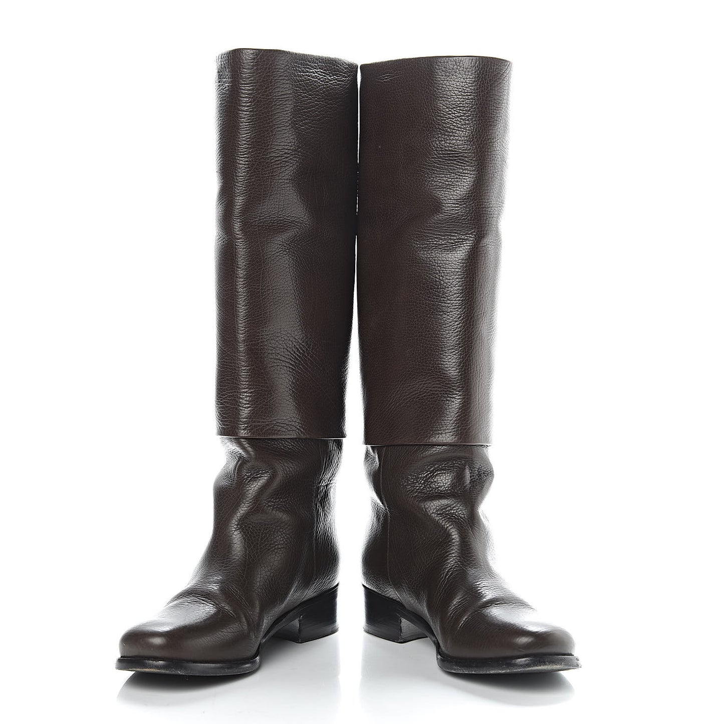 Calfskin High Boots 38 Dark Brown