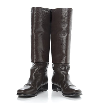 Chanel Calfskin High Boots 38 Dark Brown 5 of 15