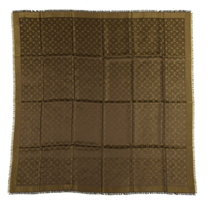 Louis Vuitton Silk Lurex Wool Monogram Shine Shawl Brown 1 of 3