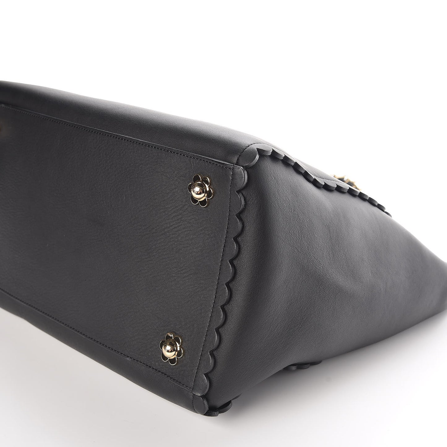 Classic Calfskin Cecily Flower Tote Black