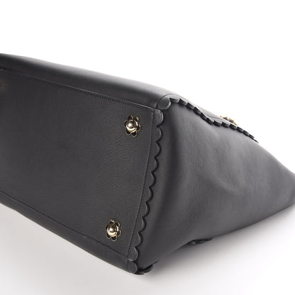 Mulberry Classic Calfskin Cecily Flower Tote Black 9 of 10
