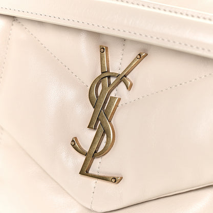 Saint Laurent Lambskin Quilted Small Loulou Puffer Monogram Chain Satchel Blanc Vintage 11 of 14
