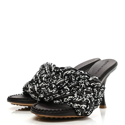 Bottega Veneta Lambskin Rope Woven Dot Sandals 37.5 Black 3 of 8