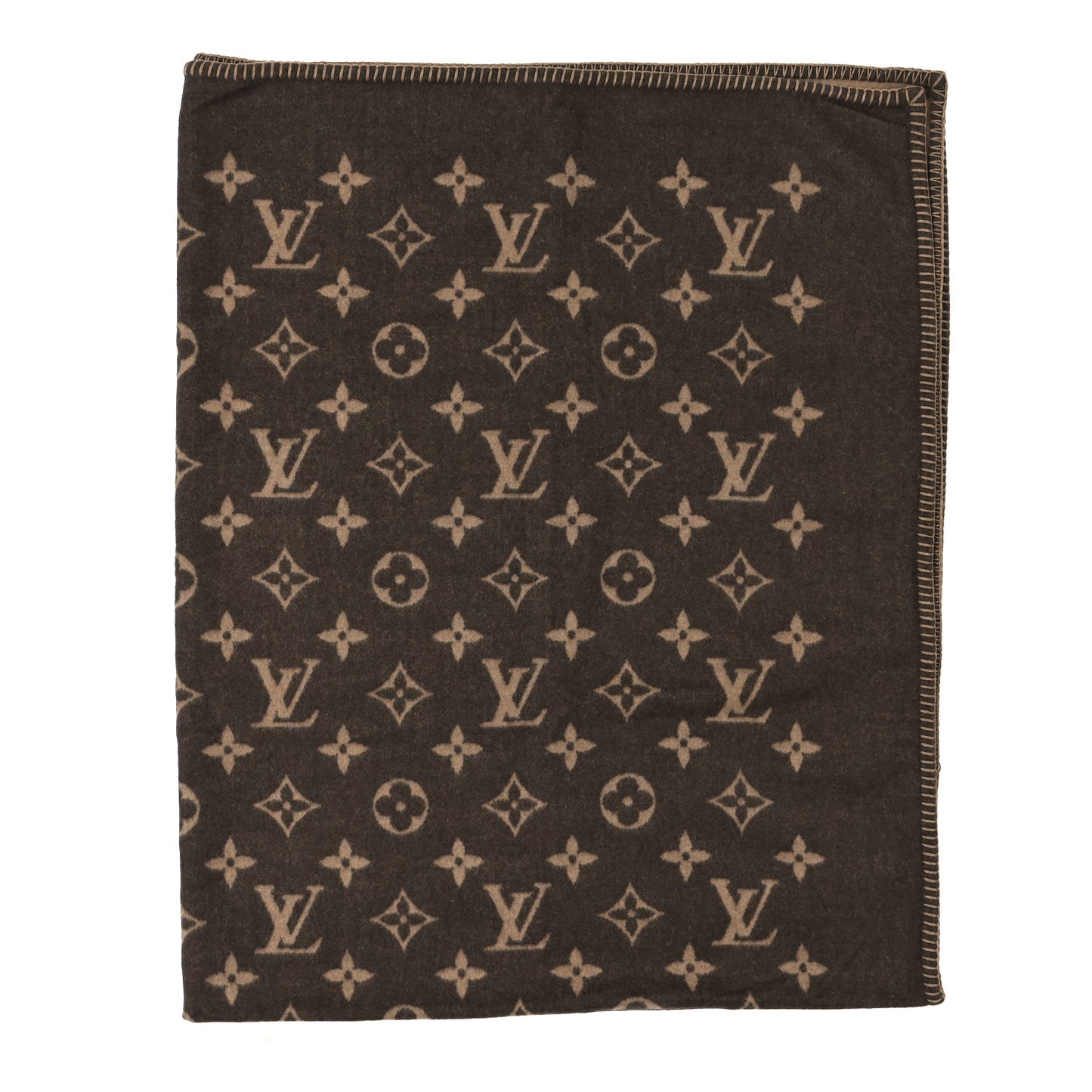 Wool Cashmere Neo Monogram Blanket Marron