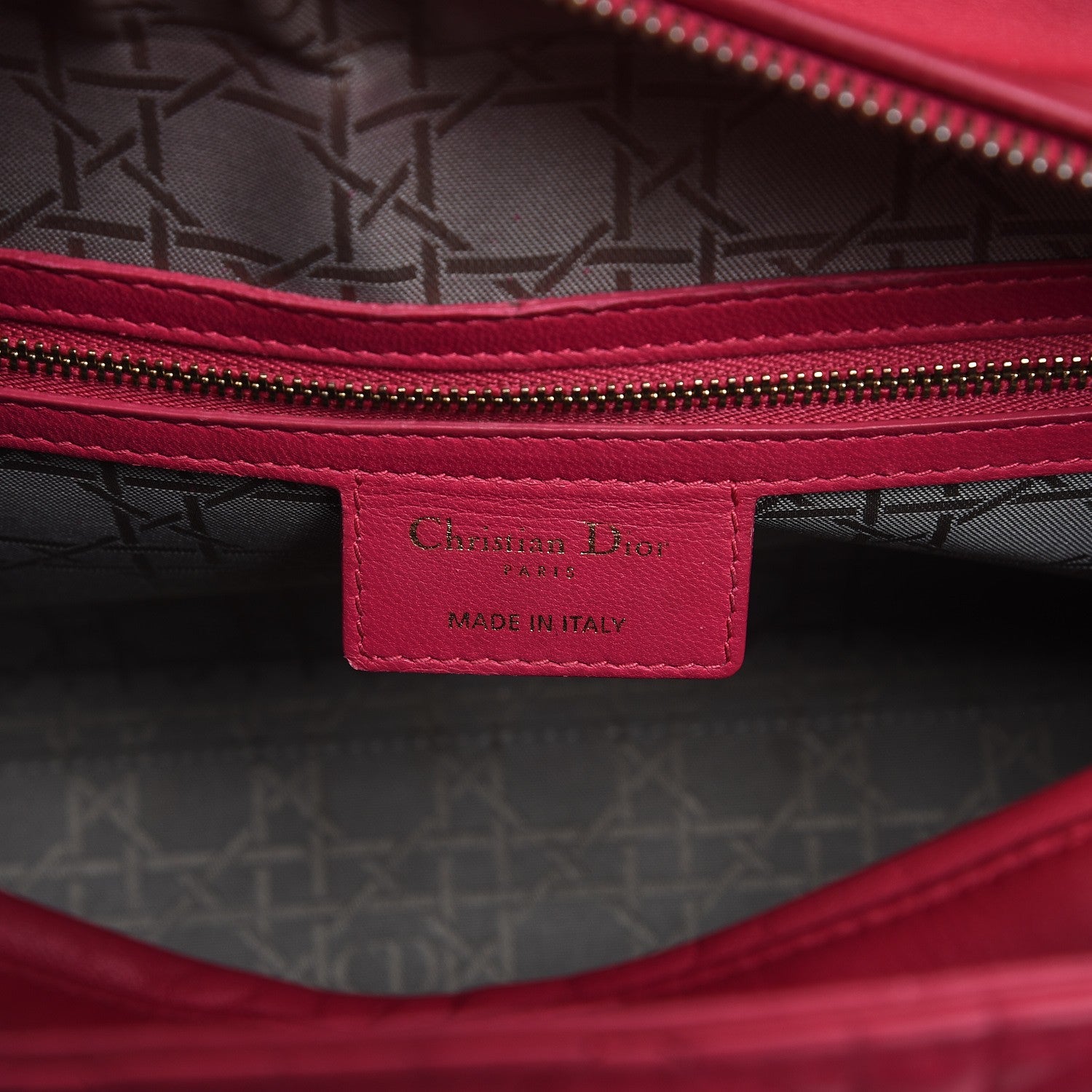 Christian Dior Lambskin Cannage Large Lady Dior Fuchsia 7 of 14