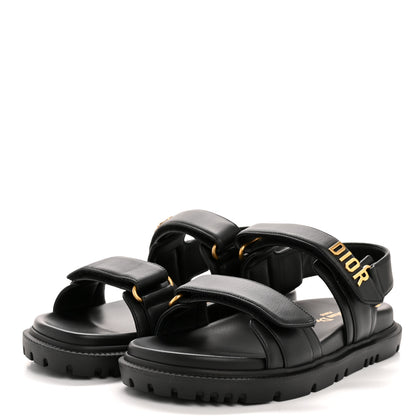 Christian Dior Lambskin Dioract 10mm Sandals 38 Black 4 of 9