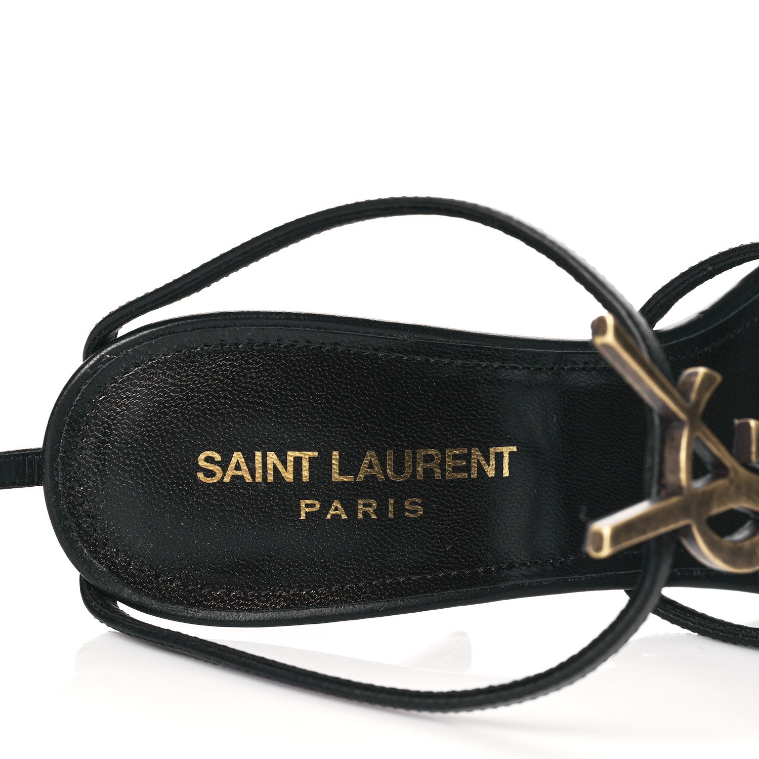 Saint Laurent Calfskin Cassandra 110 Sandals 37.5 Black 7 of 9